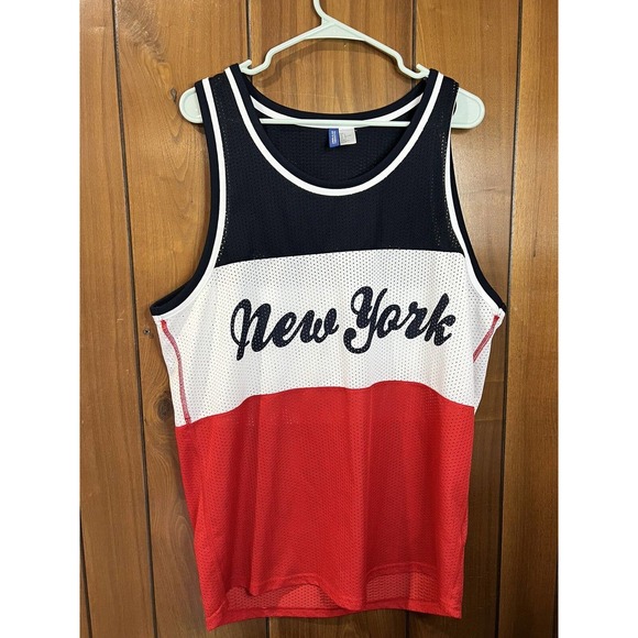 Divided H&M New York Jersey Mens Size Large Red White Black New York - Picture 3 of 6